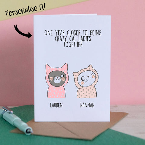 Crazy Cat Lady Personalised Card