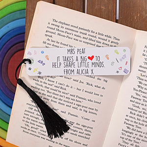 Big Heart to Shape Little Minds Personalised Teacher Bookmark
