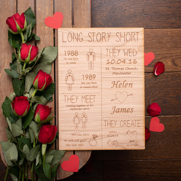 Long Story Short with Children Wooden Sign