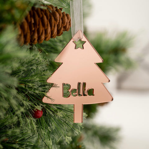 Christmas Tree Cut Out Name Bauble