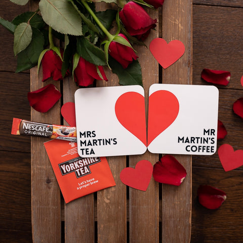 Mr and Mrs Heart Coasters