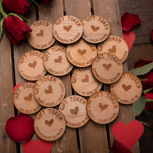 Naughty or Nice Valentine Wooden Token