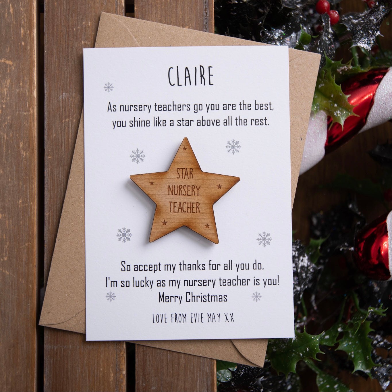 Christmas Shine Like A Star - Nursery Teacher Magnet