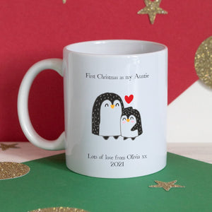 First Christmas as my Auntie Penguin Mug