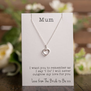 Mother of The Bride Heart Necklace